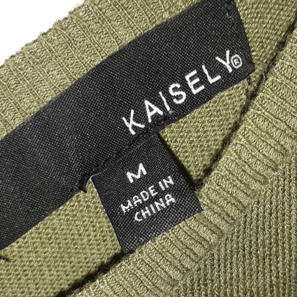 Anthropologie Kaisely | Olive Zipper Back Sweater - Picture 5 of 7